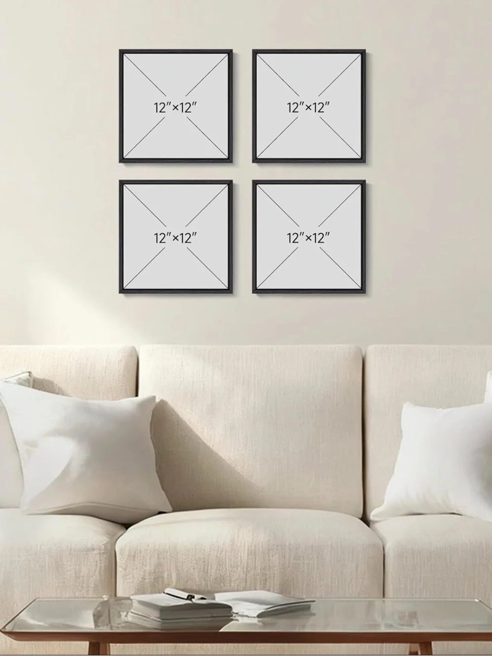 William Morris Wall Art Set of 4, 12x12 Botanical Floral Prints with wood frames